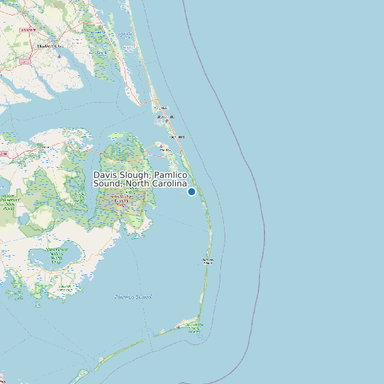 Map of Davis Slough, Pamlico Sound, North Carolina Tide Prediction Station