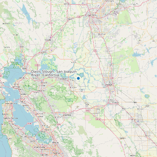 Davis Slough, San Joaquin River, California map