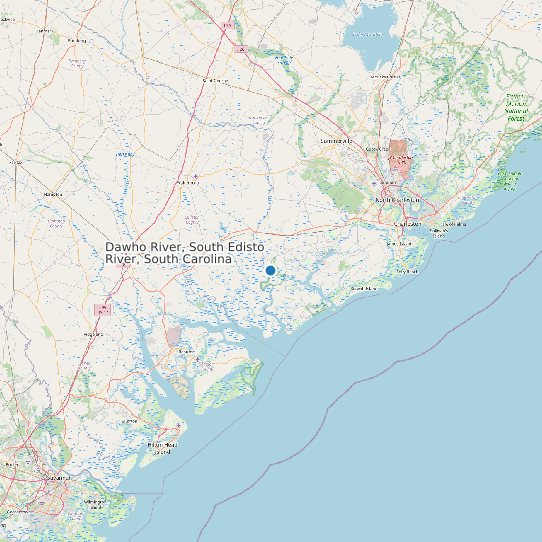 Dawho River, South Edisto River, South Carolina map