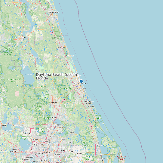Daytona Beach (ocean), Florida map