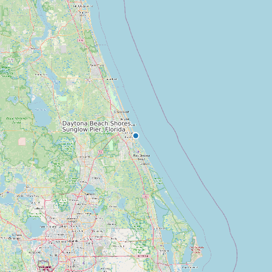 Map of Daytona Beach Shores, Sunglow Pier, Florida Tide Prediction Station