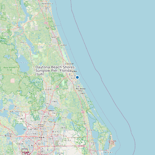 Daytona Beach Shores, Sunglow Pier, Florida (sub) map