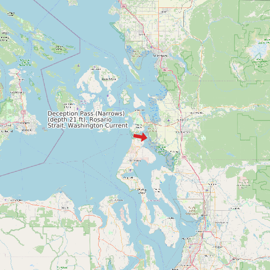 Deception Pass (Narrows) (depth 21 ft), Rosario Strait, Washington Current map