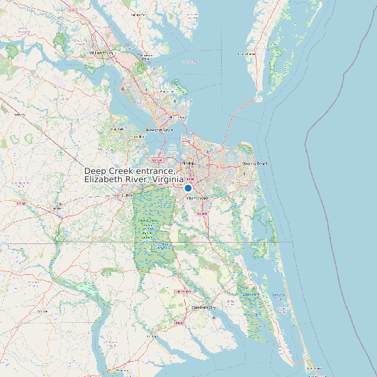 Deep Creek entrance, Elizabeth River, Virginia map