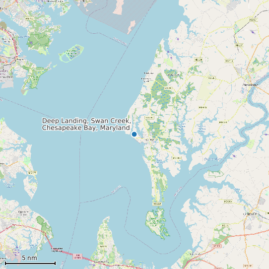 Map of Deep Landing, Swan Creek, Chesapeake Bay, Maryland Tide Prediction Station