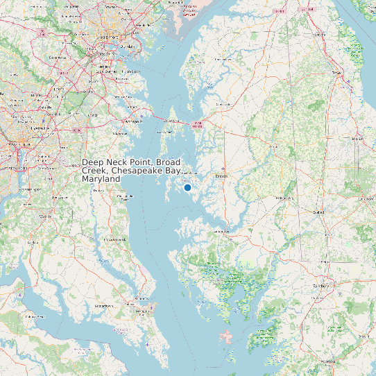 Map of Deep Neck Point, Broad Creek, Chesapeake Bay, Maryland Tide Prediction Station