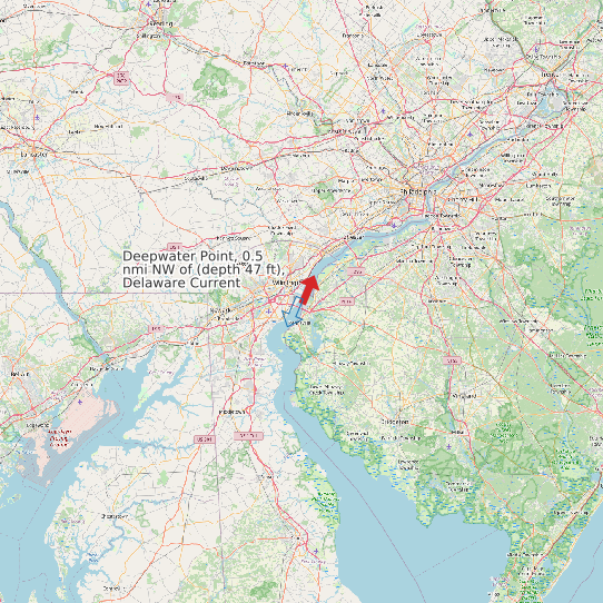 Deepwater Point, 0.5 nmi NW of (depth 47 ft), Delaware Current map