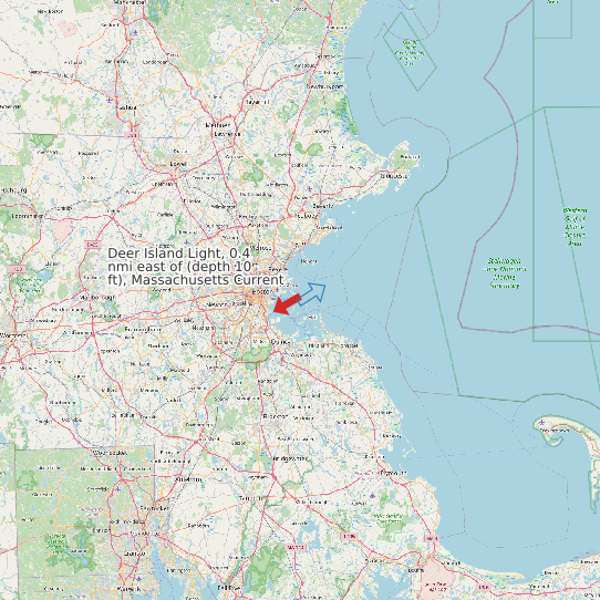 Deer Island Light, 0.4 nmi east of (depth 10 ft), Massachusetts Current map