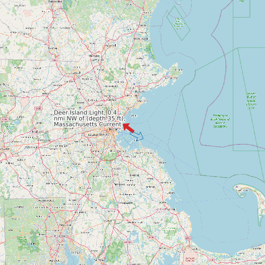 Deer Island Light, 0.4 nmi NW of (depth 35 ft), Massachusetts Current map