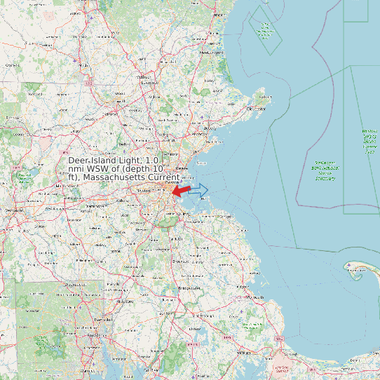 Deer Island Light, 1.0 nmi WSW of (depth 10 ft), Massachusetts Current map