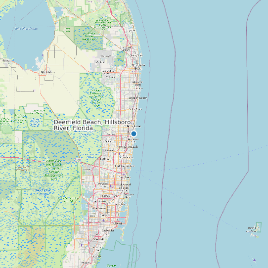 Map of Deerfield Beach, Hillsboro River, Florida Tide Prediction Station