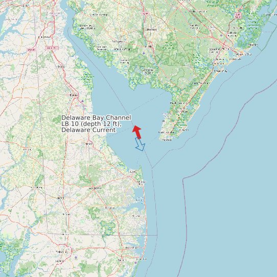 Delaware Bay Channel LB 10 (depth 12 ft), Delaware Current map