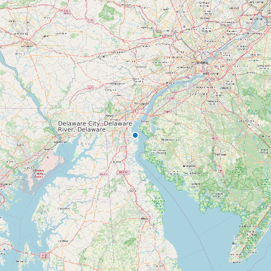 Delaware City, Delaware River, Delaware map