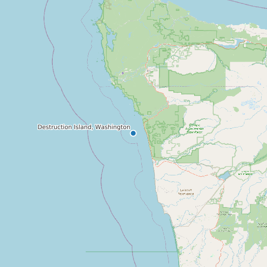 Destruction Island, Washington map