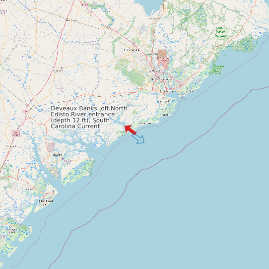 Deveaux Banks, off North Edisto River entrance (depth 12 ft), South Carolina Current map