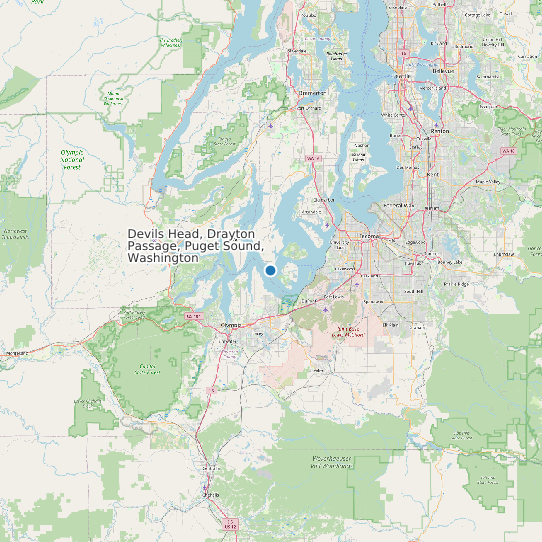 Devils Head, Drayton Passage, Puget Sound, Washington map