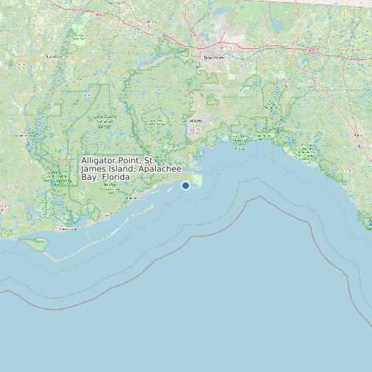 Alligator Point, St. James Island, Apalachee Bay, Florida map