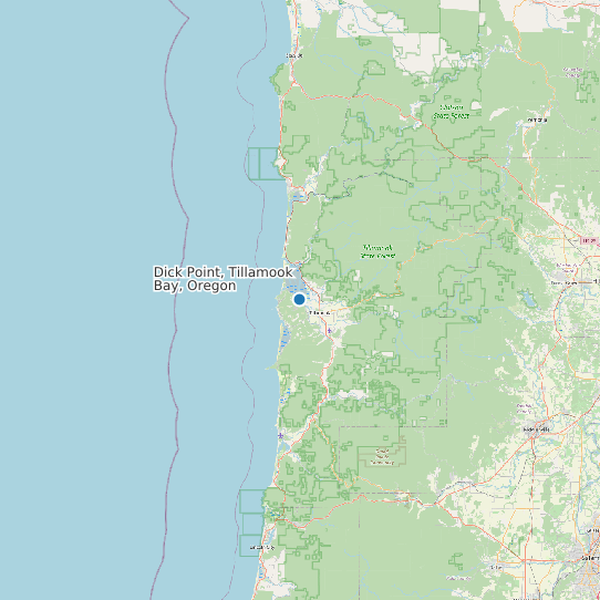 Map of Dick Point, Tillamook Bay, Oregon Tide Prediction Station