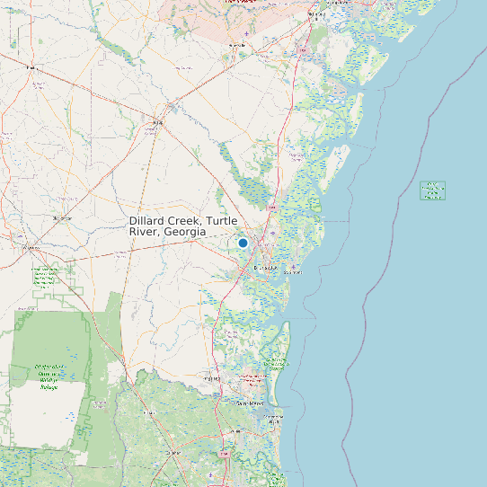 Dillard Creek, Turtle River, Georgia map