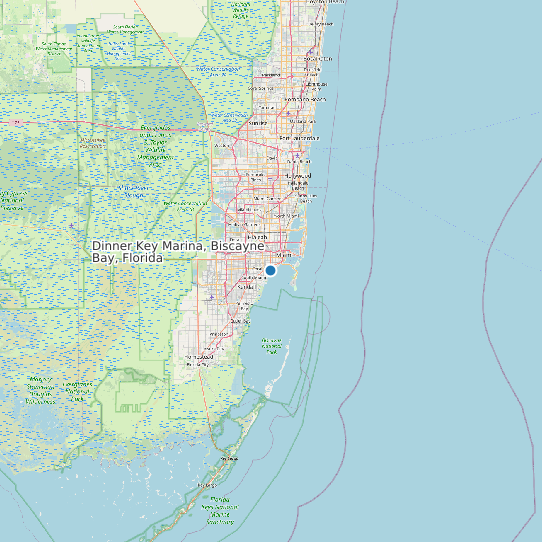 Dinner Key Marina, Biscayne Bay, Florida map