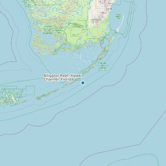 Map of Alligator Reef, Hawk Channel, Florida Tide Prediction Station