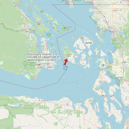 Discovery Island, 3.0 nmi NE of (depth 68 ft), Washington Current map