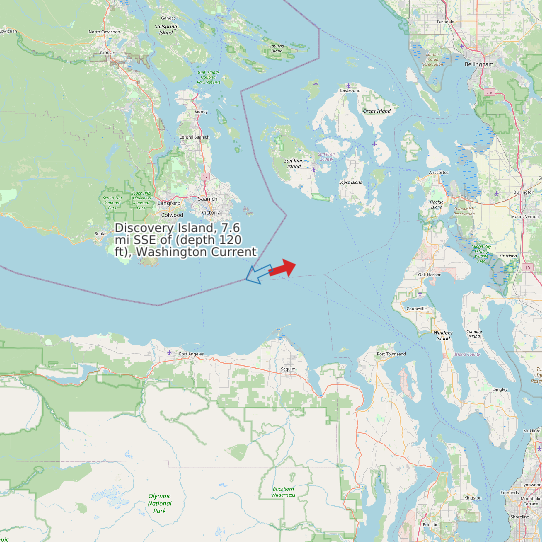 Discovery Island, 7.6 mi SSE of (depth 120 ft), Washington Current map