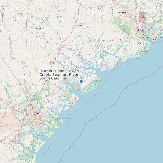 Distant Island, Cowen Creek, Beaufort River, South Carolina map