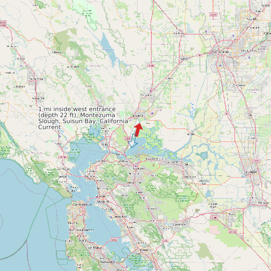 Map of 1 mi inside west entrance (depth 22 ft), Montezuma Slough, Suisun Bay, California Current Prediction Station
