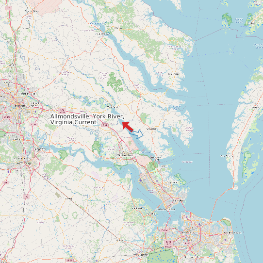 Map of Allmondsville, York River, Virginia Current Prediction Station