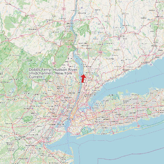 Map of Dobbs Ferry, Hudson River (midchannel), New York Current Prediction Station
