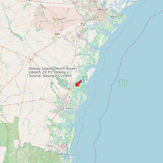 Map of Doboy Island (North River) (depth 20 ft), Doboy Sound, Georgia Current Prediction Station