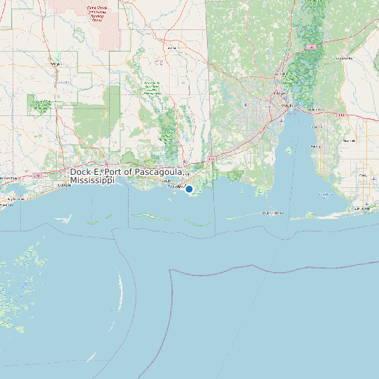 Map of Dock E, Port of Pascagoula, Mississippi Tide Prediction Station