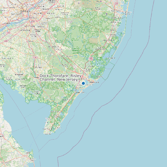 Map of Dock Thorofare, Risley Channel, New Jersey Tide Prediction Station