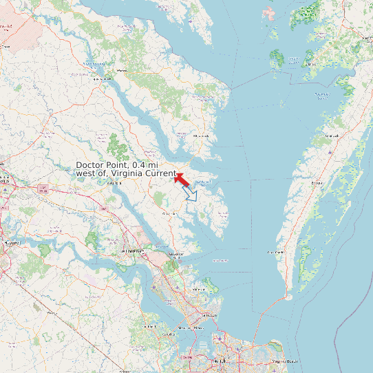 Map of Doctor Point, 0.4 mi west of, Virginia Current Prediction Station