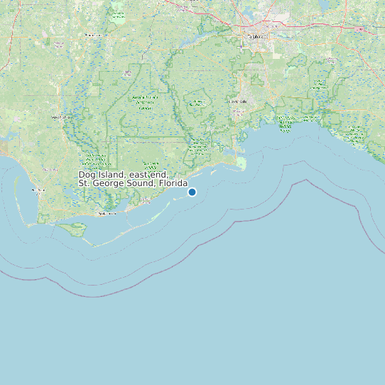 Map of Dog Island, east end, St. George Sound, Florida Tide Prediction Station