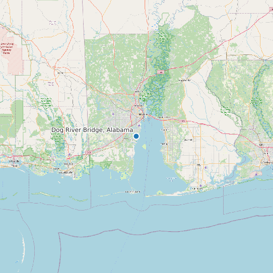 Dog River Bridge, Alabama map