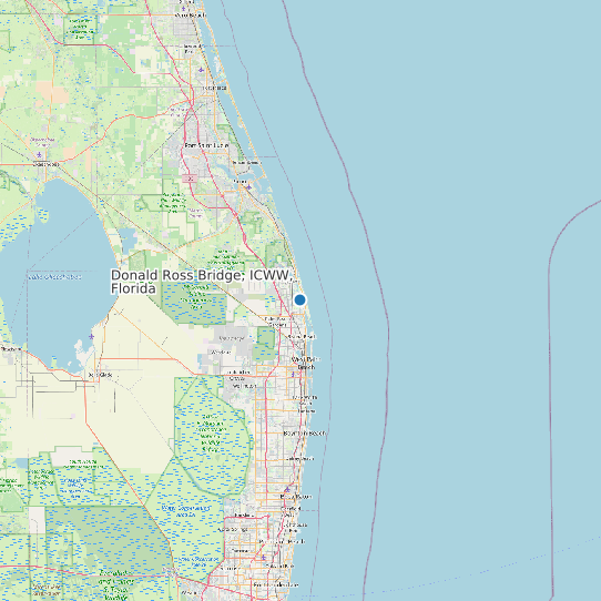 Map of Donald Ross Bridge, ICWW, Florida Tide Prediction Station