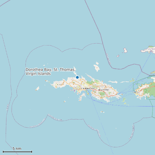 Map of Dorothea Bay, St. Thomas, Virgin Islands Tide Prediction Station