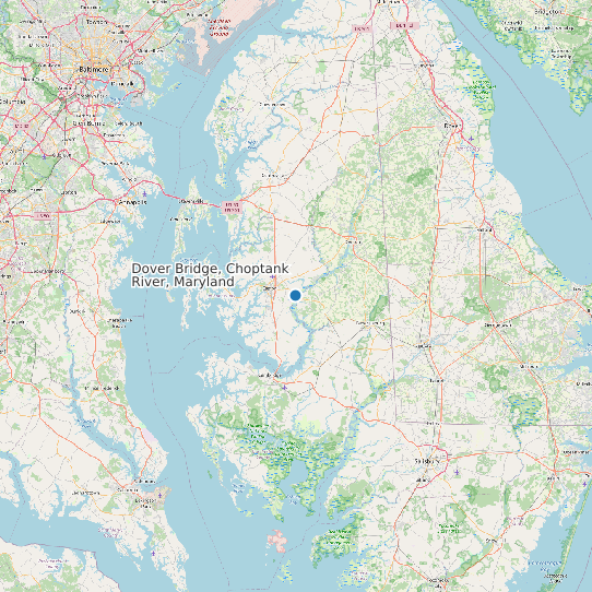 Dover Bridge, Choptank River, Maryland map