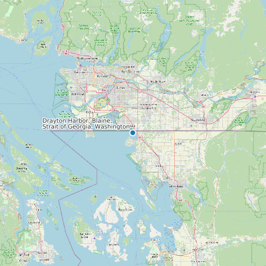 Drayton Harbor, Blaine, Strait of Georgia, Washington map