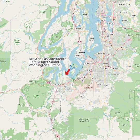 Map of Drayton Passage (depth 19 ft), Puget Sound, Washington Current Prediction Station