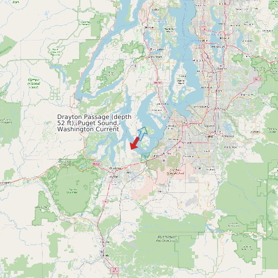 Drayton Passage (depth 52 ft), Puget Sound, Washington Current map