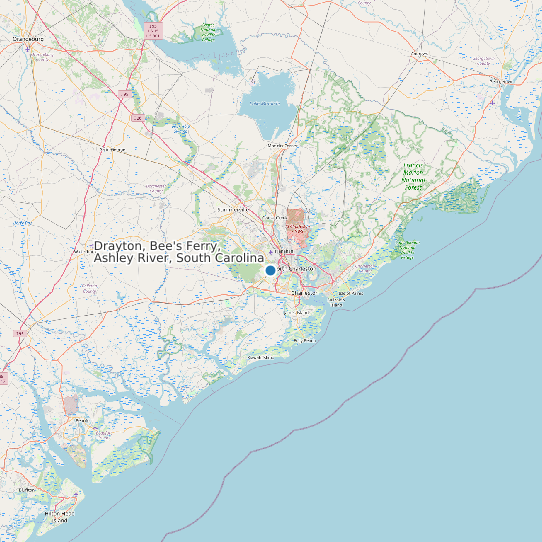 Drayton, Bee's Ferry, Ashley River, South Carolina map