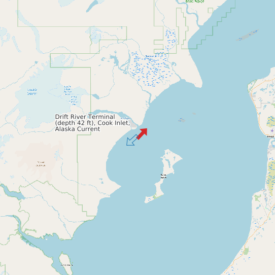 Drift River Terminal (depth 42 ft), Cook Inlet, Alaska Current map