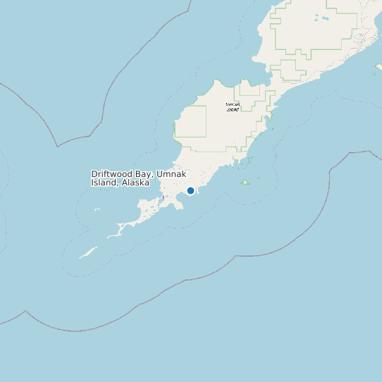 Map of Driftwood Bay, Umnak Island, Alaska Tide Prediction Station