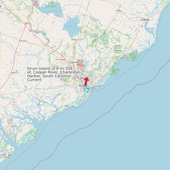 Drum Island, 0.4 mi SSE of, Cooper River, Charleston Harbor, South Carolina Current map
