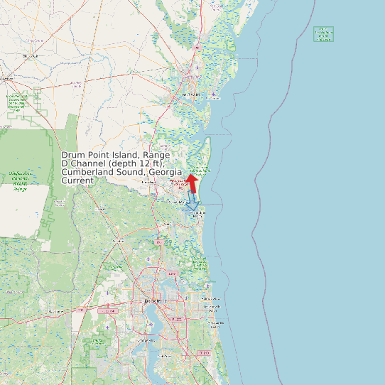 Drum Point Island, Range D Channel (depth 12 ft), Cumberland Sound, Georgia Current map