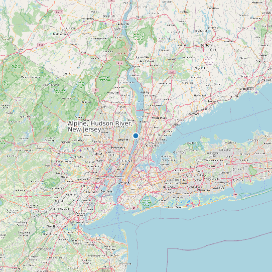 Map of Alpine, Hudson River, New Jersey Tide Prediction Station