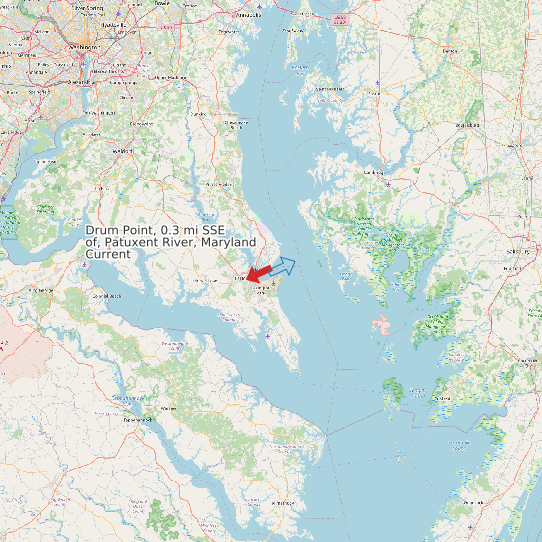 Map of Drum Point, 0.3 mi SSE of, Patuxent River, Maryland Current Prediction Station